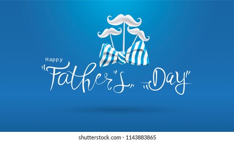 Happy Father’s Day greeting card, banner design with lettering, typography or Calligraphy in three-dimensional style