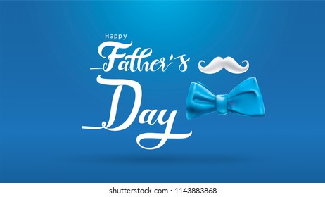 Happy Father’s Day greeting card, banner design with lettering, typography or Calligraphy in three-dimensional style