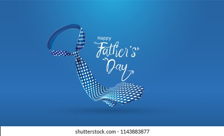 Happy Father’s Day greeting card, banner design with lettering, typography or Calligraphy in three-dimensional style