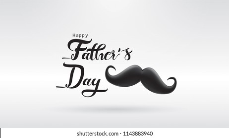 Happy Father’s Day greeting card, banner design with lettering, typography or Calligraphy in three-dimensional style