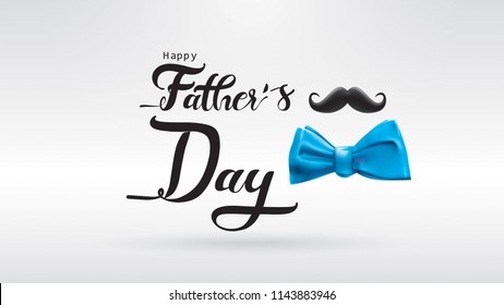 Happy Father’s Day greeting card, banner design with lettering, typography or Calligraphy in three-dimensional style