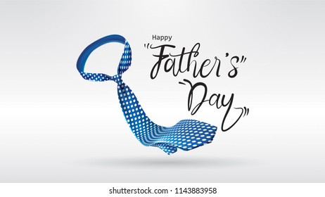 Happy Father’s Day greeting card, banner design with lettering, typography or Calligraphy in three-dimensional style