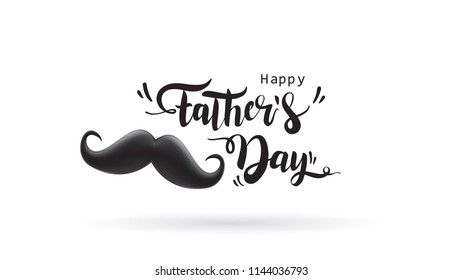 Happy Father’s Day greeting card, banner design with lettering, typography or Calligraphy in three-dimensional style