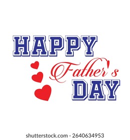 Happy Father’s Day Greeting Card Design with Heart Icons