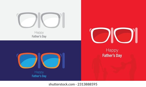 Happy Father’s Day greeting card. Father typography in Bengali Baba with sunglasses shape isolates view. Eyeglass reflection on white background. Father eyeglasses. Father Bengali typography. Vector.