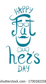 Happy Father’s Day Greeting Card. Hand drawn calligraphy vector illustration.