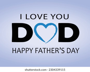 Happy Father’s Day greeting card with hearts. Vector illustration.