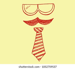 Happy Father’s Day greeting Card on creme background. Vector illustration.