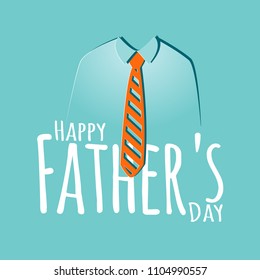 Happy Father’s Day greeting card with tie. Vector illustration.