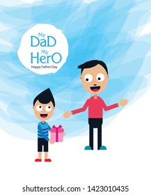 Happy Father’s Day greeting card. Vector illustration.