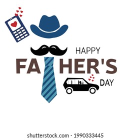 Happy Father’s Day greeting card. Vector illustration.