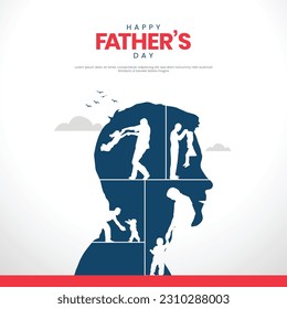 Happy Father’s Day greeting card Vector illustration.