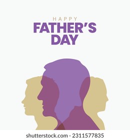 Feliz Día del Padre, tarjeta de saludo. Ilustración vectorial.