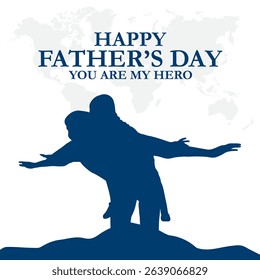  Happy Father’s Day greeting Card. Vector illustration.. Father's Day for banners and posters. World Father’s Day(3rd Sunday of June)
