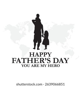  Happy Father’s Day greeting Card. Vector illustration.. Father's Day for banners and posters. World Father’s Day(3rd Sunday of June)