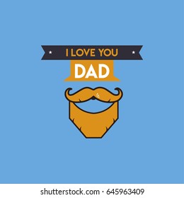Happy Father’s Day greeting card. Vector illustration.