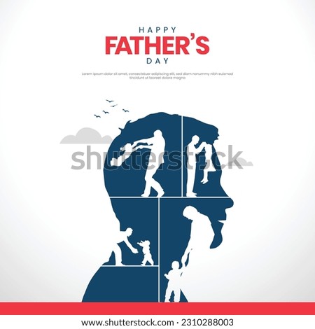 Happy Father’s Day greeting card Vector illustration.
