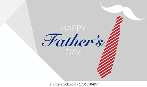 Happy Father’s Day greeting poster design with lettering