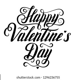 Happy Valentine’s day - hand drawn inscription. Lettering. Greeting card. Poster for Valentine's Day 
