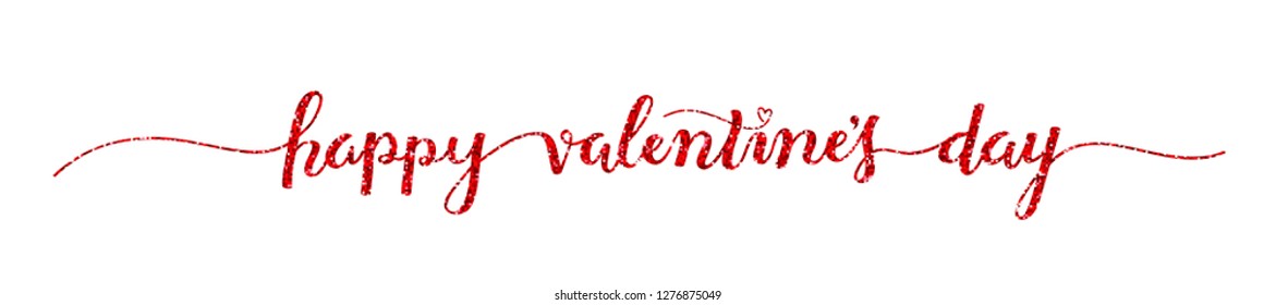 HAPPY VALENTINE’S DAY hand lettering banner with heart