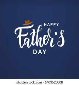 Happy Father’s day hand lettering text. Good for the holiday of fathers, vector illustration. Celebration typography for dad. Card, poster, banner, invitation, postcard.