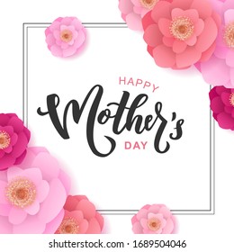 Happy Mother’s Day Hand Lettering Text. Good For The Holiday Of Mom, Vector Illustration. Typography. Card, Poster, Banner, Invitation, Postcard.