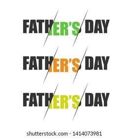 Happy father’s day - hand-written text, typography, hand lettering, calligraphy. Hand writing of word Father, for holiday postcard, greeting card, flyer, banner, poster. Vector text isolated on white