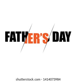 Happy father’s day - hand-written text, typography, hand lettering, calligraphy. Hand writing of word Father, for holiday postcard, greeting card, flyer, banner, poster. Vector text isolated on white