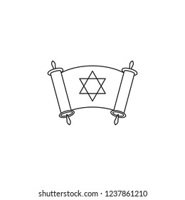 Happy day of Hanukkah icon on the white background
