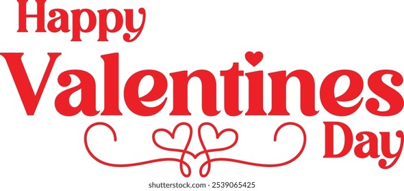 Happy valentine’s day illustration greeting card banner, White Valentine hand lettering, calligraphy style and red heart shape on pink watercolour background, love sign.