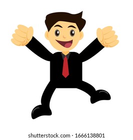 happy day Illustration vector graphic of businessman