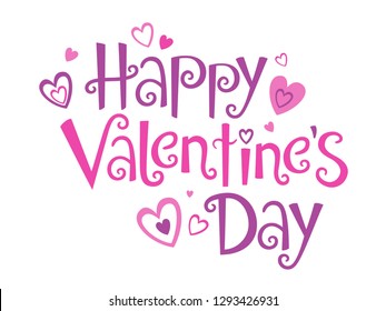 HAPPY VALENTINE’S DAY   lettering banner 