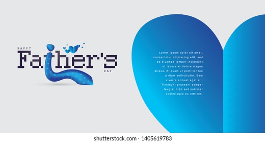 Happy father’s day lettering greeting card. Vector illustration. Typographic logo. Calligraphy title.
