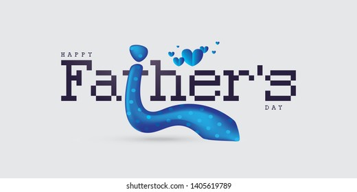 Happy father’s day lettering greeting card. Vector illustration. Typographic logo. Calligraphy title.