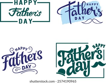 Happy Father’s Day lettering greeting card. Typography Vector illustration. Happy father`s day vector lettering background