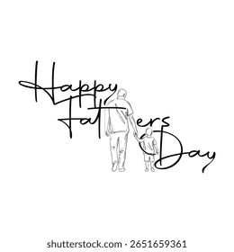 Happy father’s Day lettering. Handmade calligraphy vector illustration. father's day card