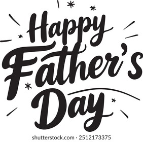 Happy Father’s Day lettering vector stock illustration