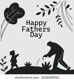 Happy Father’s Day lettering vector stock illustration Picture of a child's hand and their father's  Happy dad with son and daughter Father day Happy Fathers Day