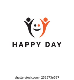 Happy Day logo. Joy logo design. Happy joy logo design. 