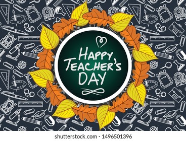 Happy Teacher’s Day poster, banner template. Vector illustration