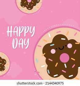 happy day poster with donuts
