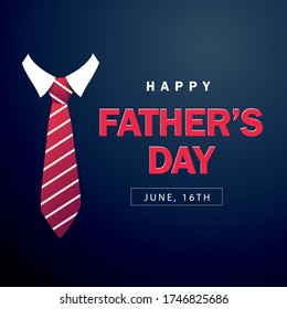 "Happy Vatertag" Poster-Vorlage mit Krawatte. Vector-Abbildung.