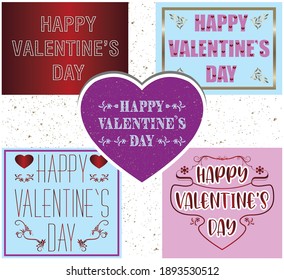 Happy Valentine’s day quote design created by five different fancy fonts. These are all editable vector files.