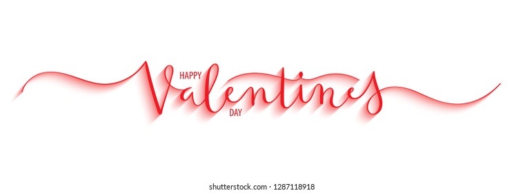 HAPPY VALENTINE’S DAY red 3D brush calligraphy banner