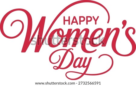 Happy Women’s Day Red Cursive Feminine Greeting Graphic Design