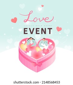 Happy Valentine’s Day Sale background, banner, poster or flyer design.
