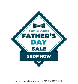 Happy Father’s Day sale promotion poster. Banner illustration shopping template for father’s day.