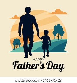 A Happy Father’s Day Scenic Vector Illustration