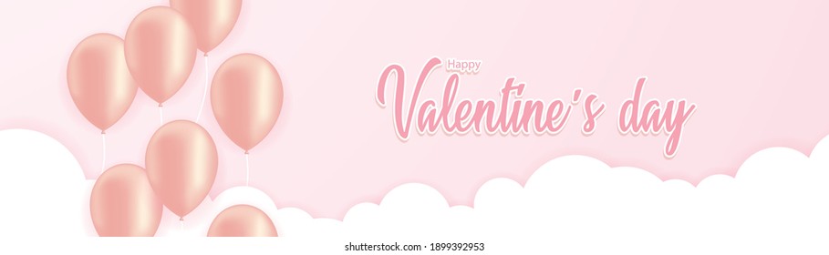 Feliz día de San Valentín dulce ilustración vectorial con globos.