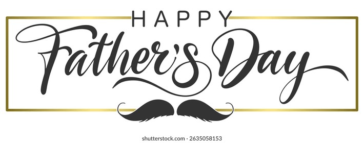 Happy Father’s Day text Calligraphy design vector , Jun 16 Father’s Day